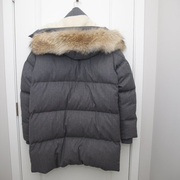 MONCLER Men's Vilaine Longline Fur-Trim Parka Size 5 (XXL) - Picture 9 of 16